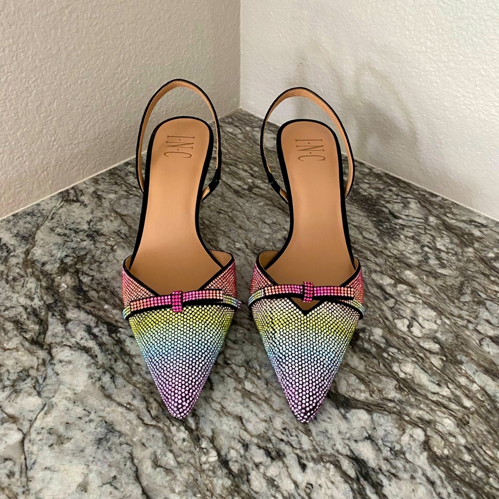 I.N.C Rainbow Crystal Kitten Heel Pump ~ Size 7